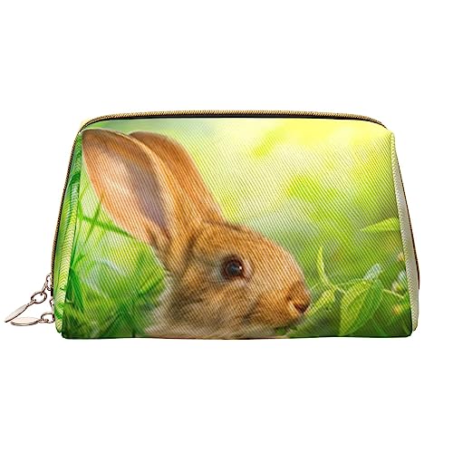 PEIXEN Niedliche Bunny Make-up Tasche PU Leder Reise Kosmetiktasche Tragbare Reißverschluss Kulturbeutel Aufbewahrungstasche Für Frauen, Weiß, Einheitsgröße, weiß, Einheitsgröße von PEIXEN