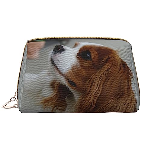 PEIXEN Niedliche Hund Make-up Tasche PU Leder Reise Kosmetiktasche Tragbare Reißverschluss Kulturbeutel Aufbewahrungstasche Für Frauen, Weiß, Einheitsgröße, weiß, Einheitsgröße von PEIXEN