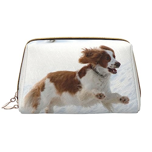 PEIXEN Niedliche Hund Make-up Tasche PU Leder Reise Kosmetiktasche Tragbare Reißverschluss Kulturbeutel Aufbewahrungstasche Für Frauen, Weiß, Einheitsgröße, weiß, Einheitsgröße von PEIXEN