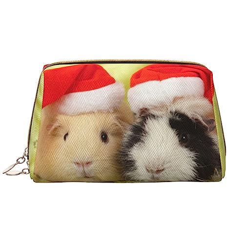 PEIXEN Niedliche Meerschweinchen Make-up Tasche PU Leder Reise Kosmetiktasche Tragbare Reißverschluss Kulturbeutel Aufbewahrungstasche Für Frauen, Weiß, Einheitsgröße, weiß, Einheitsgröße von PEIXEN