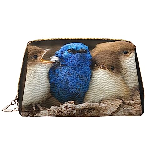 PEIXEN Niedliche Vögel Make-up Tasche PU Leder Reise Kosmetiktasche Tragbare Reißverschluss Kulturbeutel Aufbewahrungstasche Für Frauen, Weiß, Einheitsgröße, weiß, Einheitsgröße von PEIXEN