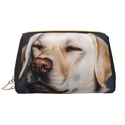 PEIXEN Niedlicher Labrador Hund Make-up Tasche PU Leder Reise Kosmetiktasche Tragbare Reißverschluss Kulturbeutel Aufbewahrungstasche Für Frauen, Weiß, Einheitsgröße, weiß, Einheitsgröße von PEIXEN