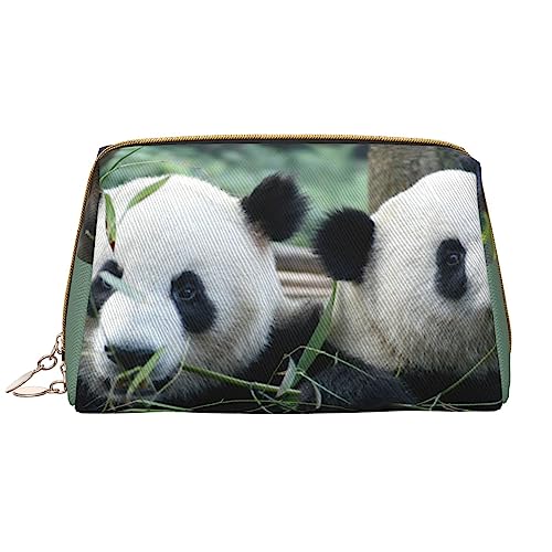 PEIXEN Niedlicher Panda Make-up Tasche PU Leder Reise Kosmetiktasche Tragbare Reißverschluss Kulturbeutel Aufbewahrungstasche Für Frauen, Weiß, Einheitsgröße, weiß, Einheitsgröße von PEIXEN