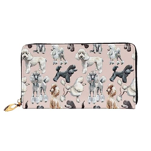 PEIXEN Oodles of Poodles Leder Geldbörse Kreditkartenetui Geldbörse Reißverschluss um Lange Münzbörse Handy Clutch, Schwarz, Einheitsgröße, Schwarz , Einheitsgröße von PEIXEN