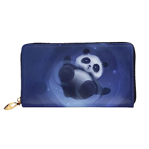 PEIXEN Panda Leder Geldbörse Kreditkartenetui Geldbörse Reißverschluss um Lange Münzbörse Handy Clutch, Schwarz, Einheitsgröße, Schwarz , Einheitsgröße von PEIXEN