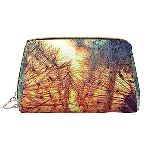 PEIXEN Pusteblume DIY Zeichnung Farbe Make-up Tasche PU Leder Reise Kosmetiktasche Tragbare Reißverschluss Kulturbeutel Aufbewahrungstasche Für Frauen, Weiß, Einheitsgröße, weiß, Einheitsgröße von PEIXEN