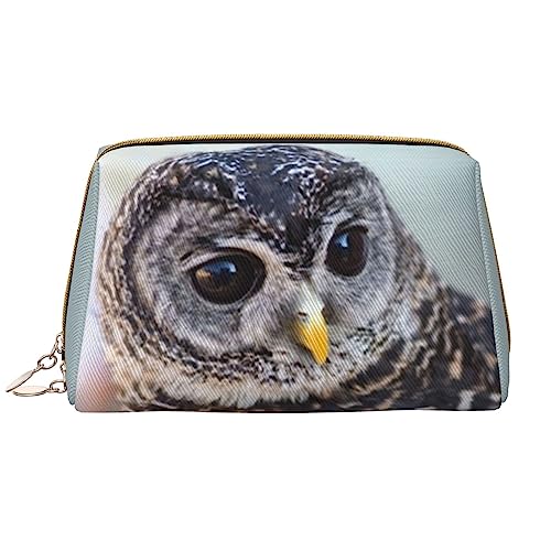 PEIXEN Süße Eule Make-up Tasche PU Leder Reise Kosmetiktasche Tragbare Reißverschluss Kulturbeutel Aufbewahrungstasche Für Frauen, Weiß, Einheitsgröße, weiß, Einheitsgröße von PEIXEN