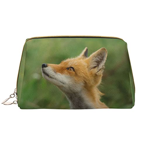 PEIXEN Süße Fuchs Make-up Tasche PU Leder Reise Kosmetiktasche Tragbare Reißverschluss Kulturbeutel Aufbewahrungstasche Für Frauen, Weiß, Einheitsgröße, weiß, Einheitsgröße von PEIXEN