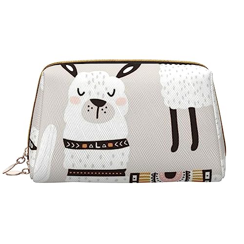 PEIXEN Süße Giraffe mit Sonnenbrille Make-up-Tasche PU-Leder Reise Kosmetiktasche Tragbare Reißverschluss Kulturbeutel Aufbewahrungstasche Für Frauen, Weiß, Einheitsgröße, weiß, Einheitsgröße von PEIXEN