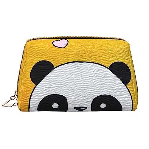 PEIXEN Süße Panda Make-up Tasche PU Leder Reise Kosmetiktasche Tragbare Reißverschluss Kulturbeutel Aufbewahrungstasche Für Frauen, Weiß, Einheitsgröße, weiß, Einheitsgröße von PEIXEN