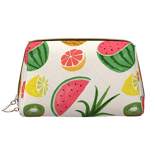 PEIXEN niedliche Obst Make-up Tasche PU Leder Reise Kosmetiktasche Tragbare Reißverschluss Kulturbeutel Aufbewahrungstasche Für Frauen, Weiß, Einheitsgröße, weiß, Einheitsgröße von PEIXEN