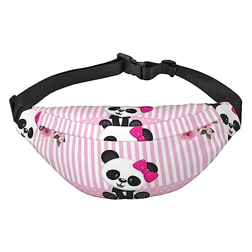 Panda Rose Blumen Bauchtasche Leichte Hüfttasche für Damen Herren Gürteltasche Reise Sling Bag für Wandern Laufen Radfahren, Schwarz, Einheitsgröße, Schwarz , Einheitsgröße von PEIXEN