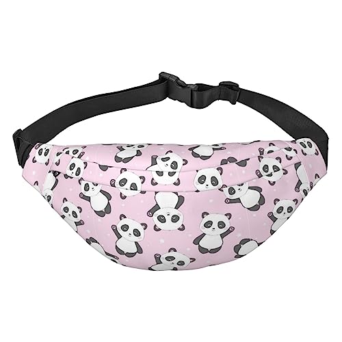 Pink Panda Bauchtasche Leichte Hüfttasche für Damen Herren Gürteltasche Reise Sling Bag für Wandern Laufen Radfahren, Schwarz , Einheitsgröße, Lässiger Tagesrucksack von PEIXEN