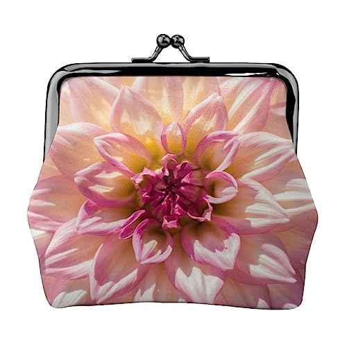 Pink Petals Coin Purse Kiss Lock Change Purse Leather Change Pouch Small Women Wallet Bag for Gifts, Schwarz , Einheitsgröße, Münzbeutel von PEIXEN