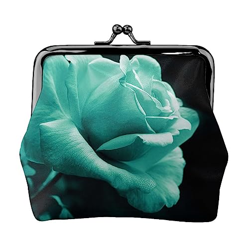 Pretty Rose Münzgeldbörse Kiss Lock Change Geldbörse Leder Kleingeldbeutel Kleine Frauen Geldbörse Tasche für Geschenke, Schwarz, Einheitsgröße, Mode, Schwarz , Einheitsgröße, modisch von PEIXEN