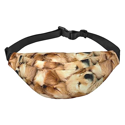 Puppy Dog Fanny Pack Lightweight Waist Bag for Women Men, Belt Bag Travel Sling Bag for Hiking Running Cycling, Schwarz , Einheitsgröße, Lässiger Tagesrucksack von PEIXEN