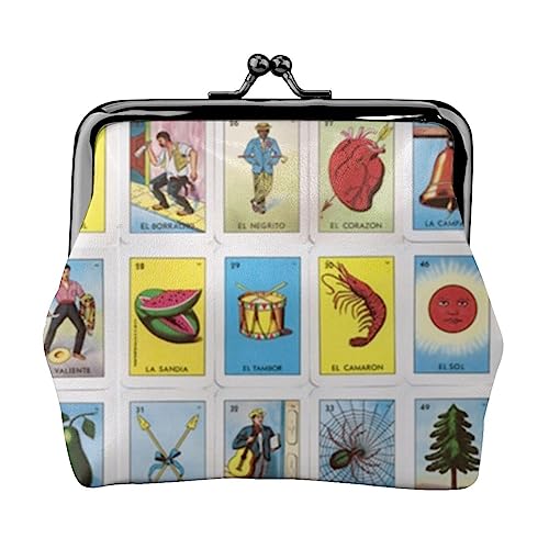 Puzzle Muster Geldbörse Kuss Schloss Ändern Geldbörse Leder Ändern Pouch Kleine Frauen Brieftasche Tasche für Geschenke, Schwarz , Einheitsgröße, Münzbeutel von PEIXEN