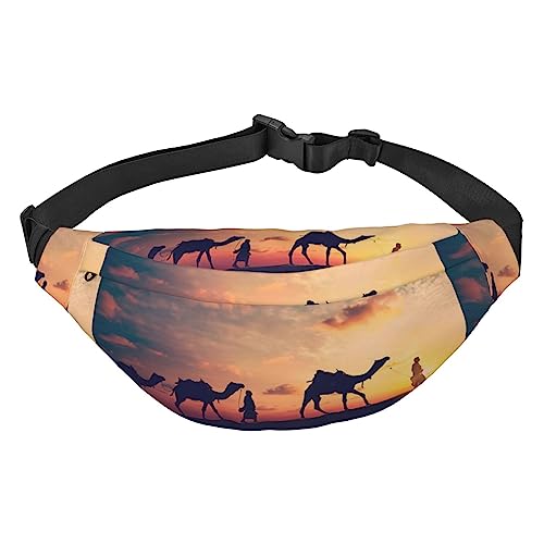 Rajasthan Travel Fanny Pack Leichte Hüfttasche für Damen Herren, Gürteltasche Reise Sling Bag für Wandern Laufen Radfahren, Schwarz, Einheitsgröße, Schwarz , Einheitsgröße von PEIXEN