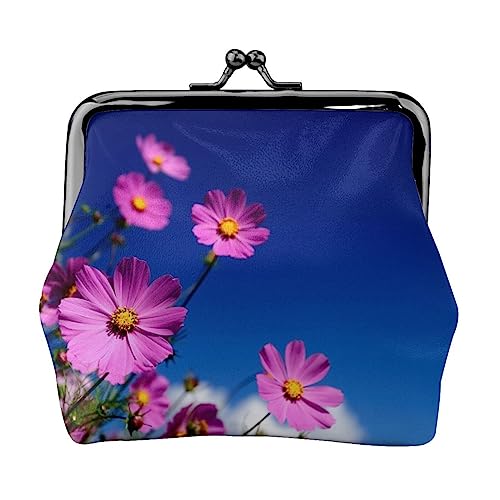 Rosa Blumen Geldbörse Kiss Lock Change Geldbörse Leder Kleingeld Pouch Kleine Frauen Geldbörse Tasche für Geschenke, Schwarz, Einheitsgröße, Mode, Schwarz , Einheitsgröße, modisch von PEIXEN