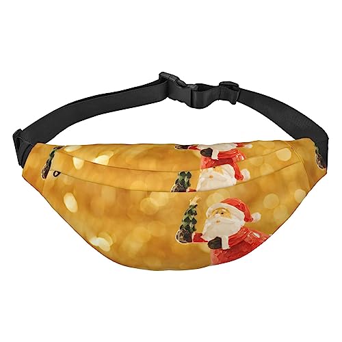 Santa Claus Fanny Pack Leichte Hüfttasche für Damen Herren Gürteltasche Reise Sling Bag für Wandern Laufen Radfahren, Schwarz , Einheitsgröße, Lässiger Tagesrucksack von PEIXEN