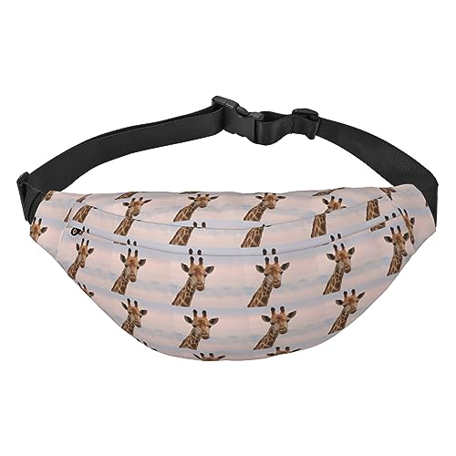 Süße Giraffe Bauchtasche für Damen und Herren, wasserdichte Gürteltasche, modische Umhängetasche, Hüfttaschen, Pack für Reisen, Sport, Wandern, Schwarz, Einheitsgröße, Schwarz , Einheitsgröße von PEIXEN