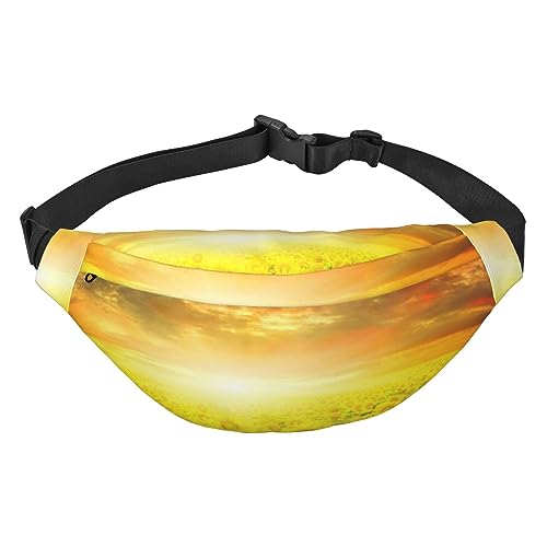 Sunset Of A Sunflower Field Bauchtasche für Damen Herren wasserdichte Gürteltasche Mode Crossbody Hüfttaschen Pack für Reisen Sport Wandern, Schwarz, Einheitsgröße, Schwarz , Einheitsgröße von PEIXEN