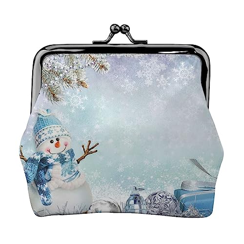 Weihnachten Schneemann Urlaub Geschenke Münze Geldbörse Kiss Lock Change Geldbörse Leder Kleingeld Pouch Kleine Frauen Brieftasche Tasche für Geschenke, Schwarz, Einheitsgröße, Mode, Schwarz , von PEIXEN