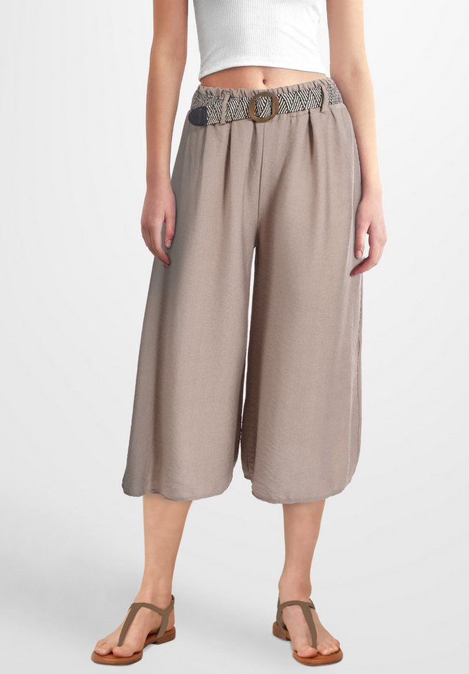PEKIVESSA 7/8-Hose Culotte mit elastischem Gürtel Sommerhose mit weitem Bein in 7/8-Länge von PEKIVESSA
