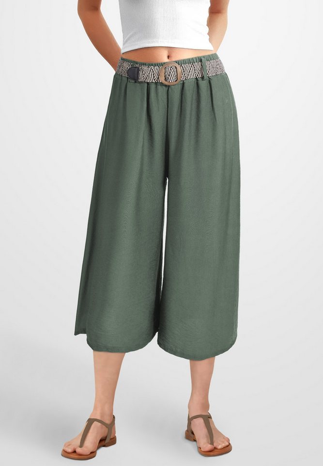 PEKIVESSA 7/8-Hose Culotte mit elastischem Gürtel Sommerhose mit weitem Bein in 7/8-Länge von PEKIVESSA