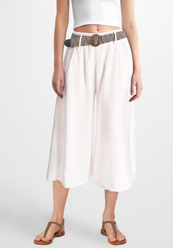 PEKIVESSA 7/8-Hose Culotte mit elastischem Gürtel Sommerhose mit weitem Bein in 7/8-Länge von PEKIVESSA