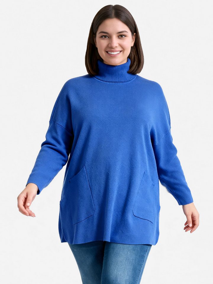 PEKIVESSA Longpullover Stricktunika mit Rollkragen Zwei aufgesetzte Taschen von PEKIVESSA