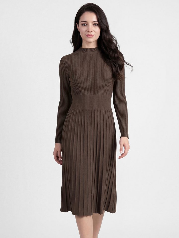 PEKIVESSA Strickkleid Midikleid tailliert weicher Strick mit ausgestelltem Rockteil von PEKIVESSA