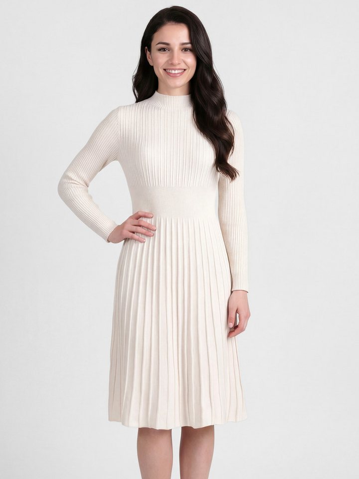 PEKIVESSA Strickkleid Midikleid tailliert weicher Strick mit ausgestelltem Rockteil von PEKIVESSA