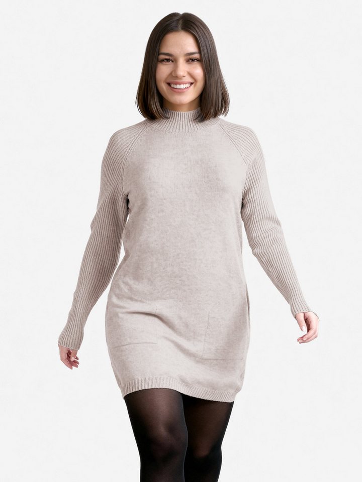 PEKIVESSA Strickkleid Minikleid Feinstrick gerader Schnitt weicher Griff von PEKIVESSA