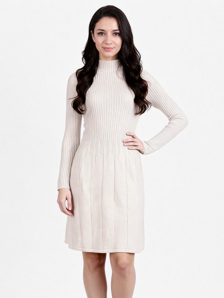 PEKIVESSA Strickkleid Rippstrick-Kleid tailliert mit ausgestelltem Rockteil von PEKIVESSA