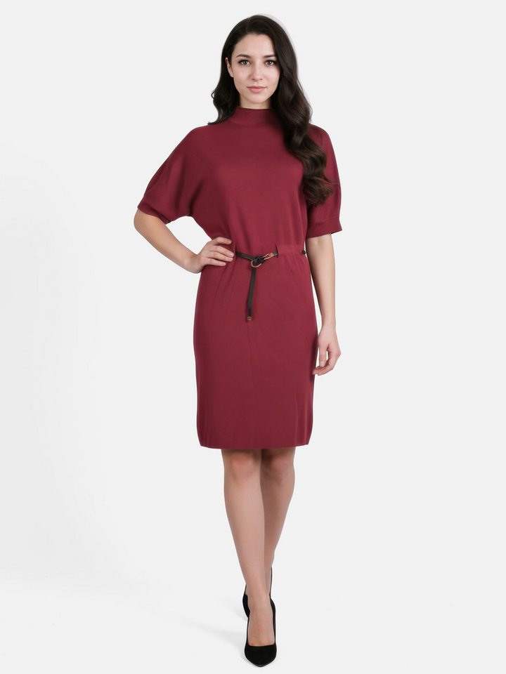 PEKIVESSA Strickkleid Strickkleid mit Fledermausärmel und Gürtel Weicher formbeständiger Feinstrick von PEKIVESSA