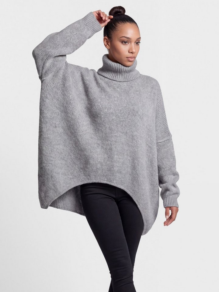 PEKIVESSA Strickpullover Extrem-Oversized Rollkragenpullover im Vokuhila-Schnitt von PEKIVESSA