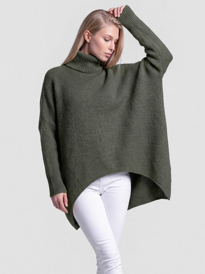PEKIVESSA Strickpullover Extrem-Oversized Rollkragenpullover im Vokuhila-Schnitt von PEKIVESSA