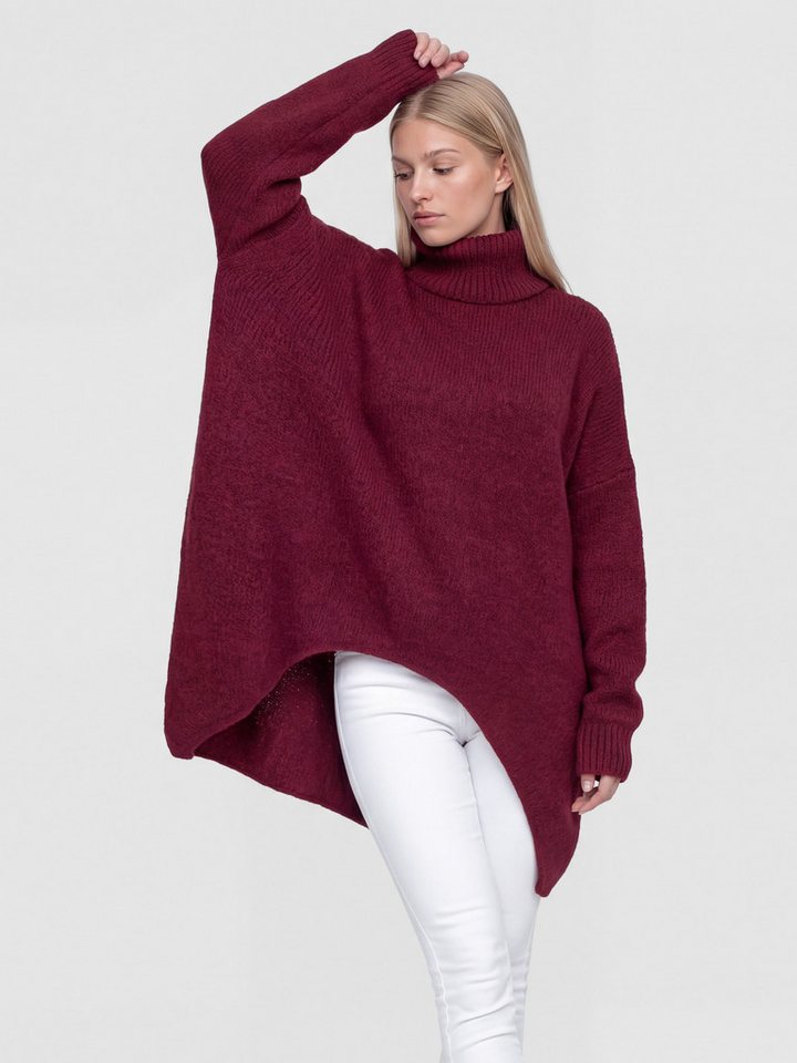 PEKIVESSA Strickpullover Extrem-Oversized Rollkragenpullover im Vokuhila-Schnitt von PEKIVESSA