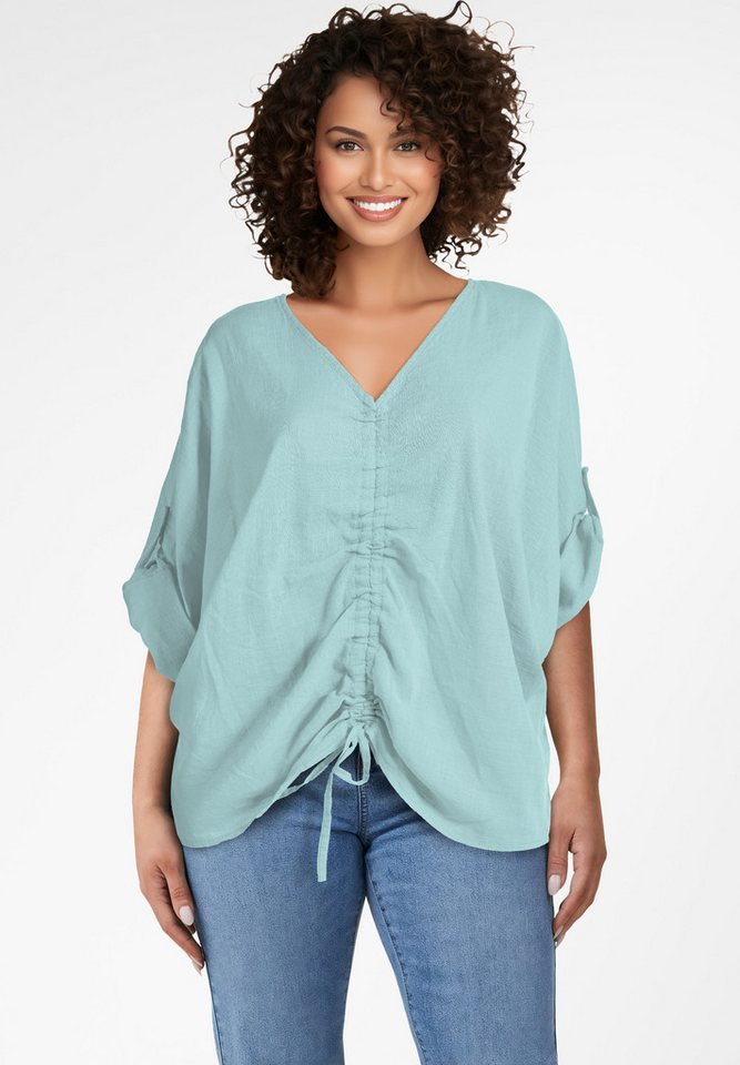 PEKIVESSA Tunika Blusentunika mit Fledermausärmel und Turn-up-Ärmel von PEKIVESSA