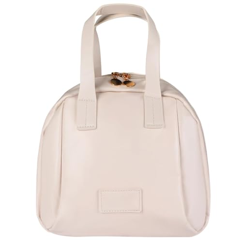 Mehrschichtige Shell-geformte kosmetische Tasche, Make-up Fall Organizer mit Fächern, Make-up Tasche für Frauen, Tragbare große kosmetische Tasche Make-up Fall Organizer (White) von PEKJDS