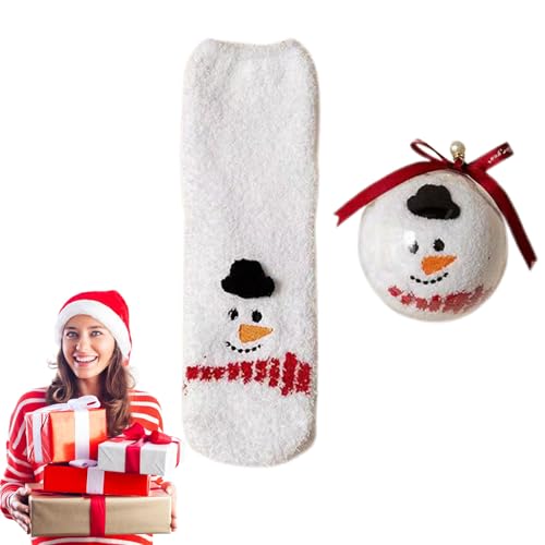 Flauschige Socken Weihnachten | Flauschige Socken mit Weihnachtsthema - Warme Socken, gemütliche Socken für den Winter, Teenager-Damen-Mädchen-Innenschlaf-Weihnachtsgeschenke Pekmar von PEKMAR