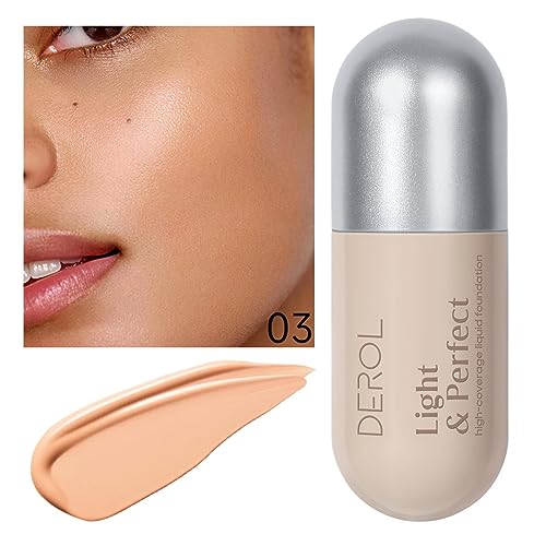 Foundation-Volldeckung - Oil Control Waterproof Foundation Makeup Vollständige Deckkraft - Langanhaltender, natürlicher 30-ml-Haut-Concealer, kleine Flasche, Foundation-Kosmetik für Männer und Pekmar von PEKMAR