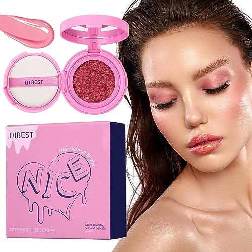 Kissenrouge - Cushion Liquid Blush mit Puff-Applikator und Spiegel | Mischbares flüssiges Rouge für natürliches Make-up, wasserfestes Gesichtsrouge, Wangenfarbe für Mädchen und Frauen Pekmar von PEKMAR