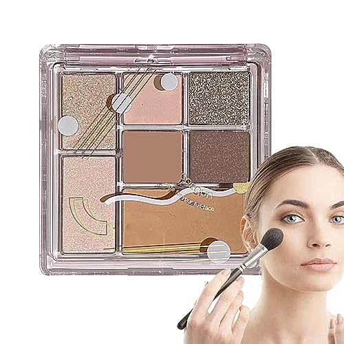 Lidschatten-Palette Make-up,7 Farben schimmernder wasserfester Lidschatten - Wasserfeste, lebendige Farben, Schattierungen, Kosmetik, Glitzer-Make-up-Lidschatten-Palette Pekmar von PEKMAR