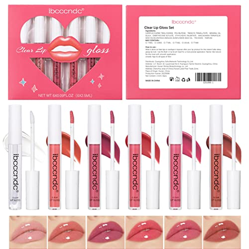 Lipgloss für Frauen, Flüssiger Lipgloss, 6 Stück Lipgloss, feuchtigkeitsspendender Lippenstift, flüssige, glänzende Lippentönung, hydratisierte und voller aussehende Lippen, langanhaltende, Pekmar von PEKMAR