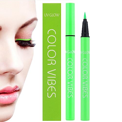 Neon Liquid Eyeliner | Bunter wasserfester, wischfester Neon-Flüssig-Eyeliner | Bunter Eyeliner für Halloween-Partys, Augen, Gesicht, Körper, Make-up Pekmar von PEKMAR