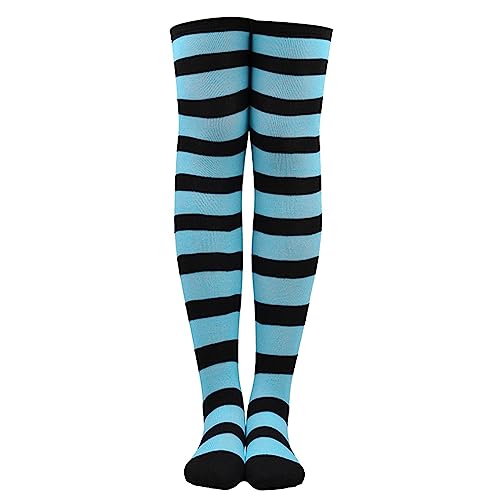 Oberschenkelhohe Socken | Lange gestreifte Socken - Atmungsaktive, gestreifte, knielange japanische Overknee-Socken für Weihnachten, Halloween, Party, Kostümzubehör Pekmar von PEKMAR