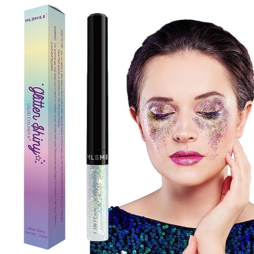 Schimmernder Eyeliner-Stift,Schnell trocknende Neon-Regenbogen-Eyeliner-Stifte | Tragbares funkelndes und schimmerndes Augen-Make-up, Glitzer-Gel-Lidschatten-Flüssigkeit für Frauen und Mädchen Pekmar von PEKMAR