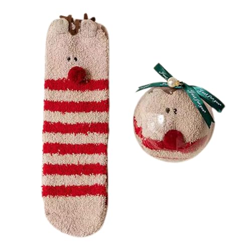 Weihnachtliche Fuzzy-Socken,Weiche Weihnachtssocken - Warme Socken, gemütliche Socken für den Winter, Teenager-Damen-Mädchen-Innenschlaf-Weihnachtsgeschenke Pekmar von PEKMAR